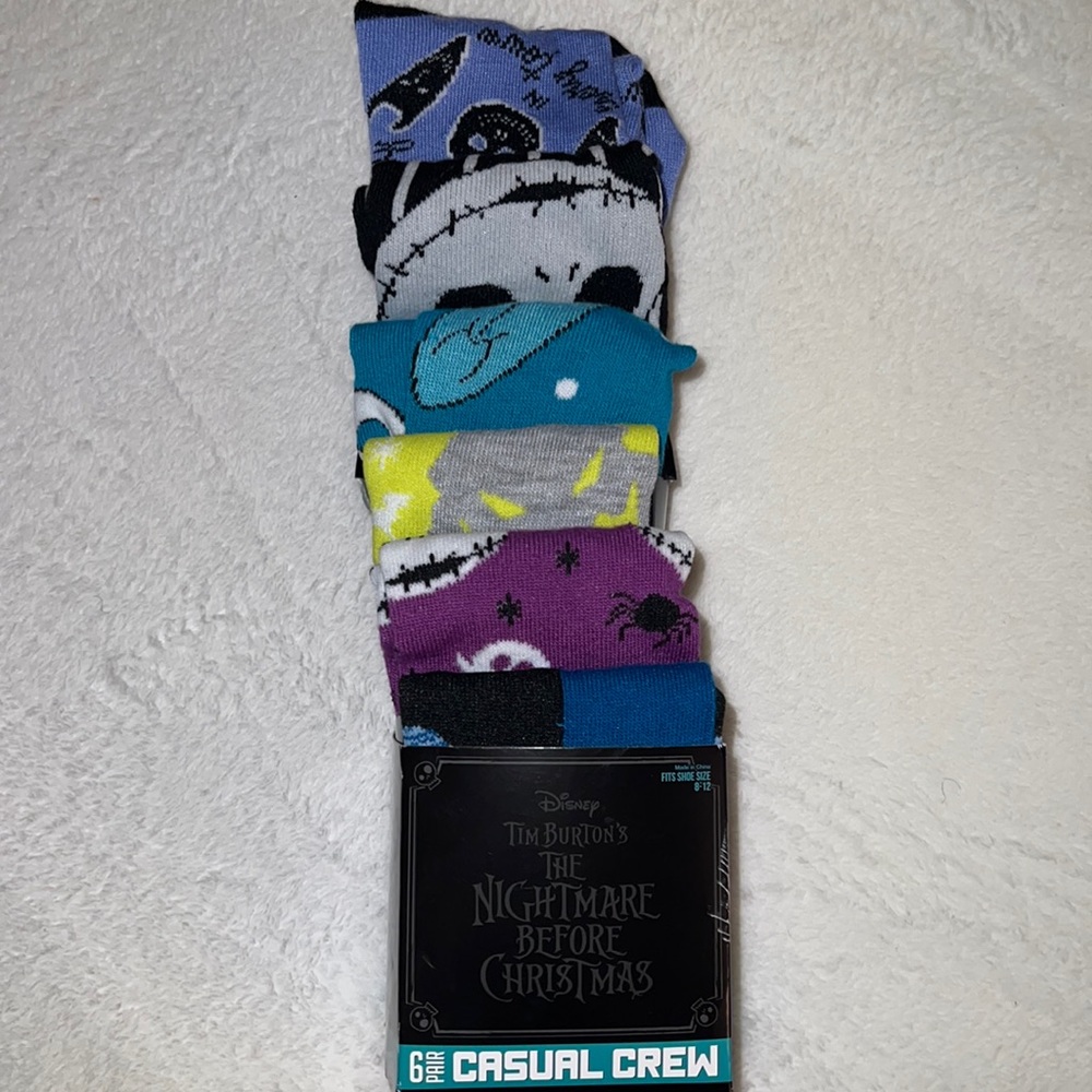 6 pair The Nightmare Before Christmas 🕷 Men’s Crew Socks